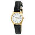 Pulsar Women's Black Leather Strap Watch